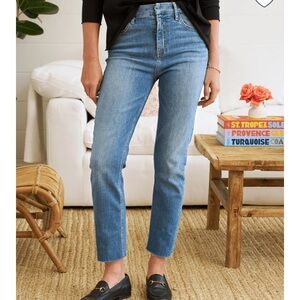 Frank & Eileen Derry Signature Ankle Jeans High Rise Raw Hem Medium Wash Size 25